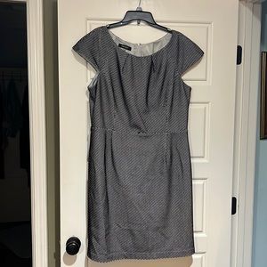 Nine West honeycomb black white fitted sheath dress 16 work career